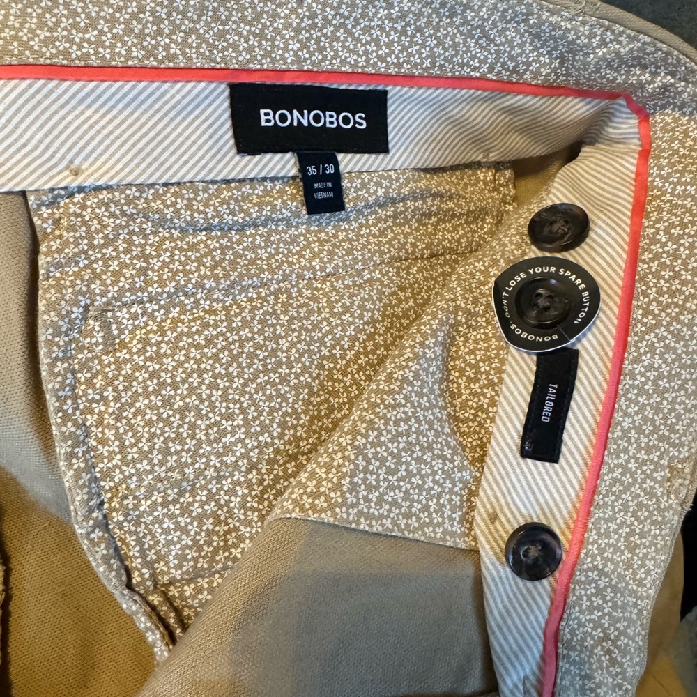 Bonobos Italian fabric Chino 35x30 Tailored fit